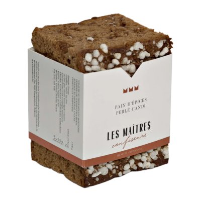 Peperkoek met parelkandij van Les Maîtres Confiseurs, voorgesneden verpakking van 220 gram