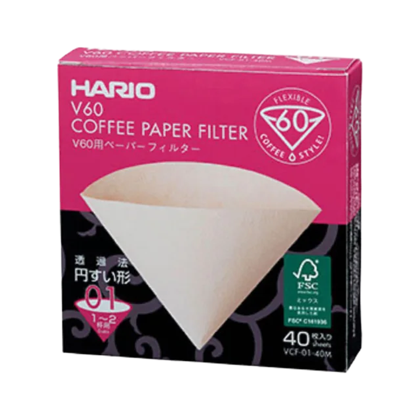 Hario V60 filters 01 40 stuks